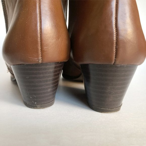 Studio Paolo Faux Leather Brown Zip Up Booties, sz 9.5M - Picture 6 of 11